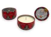 Svíčka s vůní Bergamot, mandala červená, 140 ml, sójový vosk, NEFERTEM CANDLES