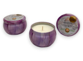 Svíčka s vůní Patchouli, duhová fialová, 140 ml, sójový vosk, NEFERTEM CANDLES