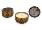 Svíčka s vůní Yuzu Pomelo, mandala žlutá, 140 ml, kokosový vosk, NEFERTEM CANDLES