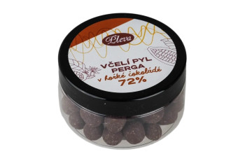 Včelí pyl perga v 72% hořké čokoládě, 75 g, Pleva